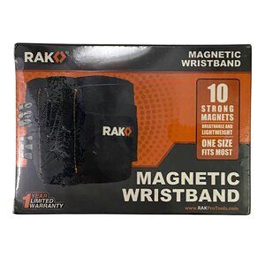 Rak Magnetic Wristband for Holding Screws Nails or Drill Bits Black